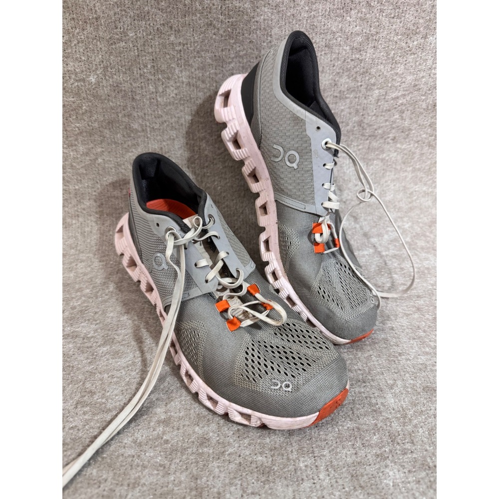 On Cloud X Running Shoes Womens 8.5 Gray Pink Lightweight Training Sneakers